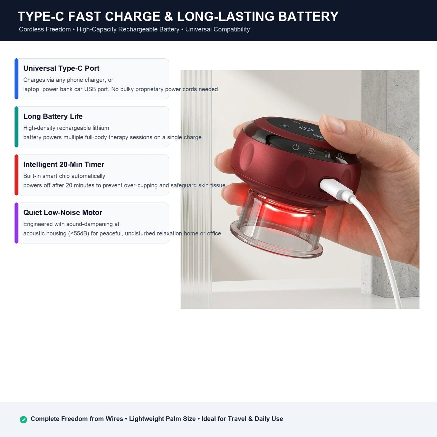 Smart Electric Cupping Massager & Gua Sha Tool – 6-Speed Suction & Red Light Heating