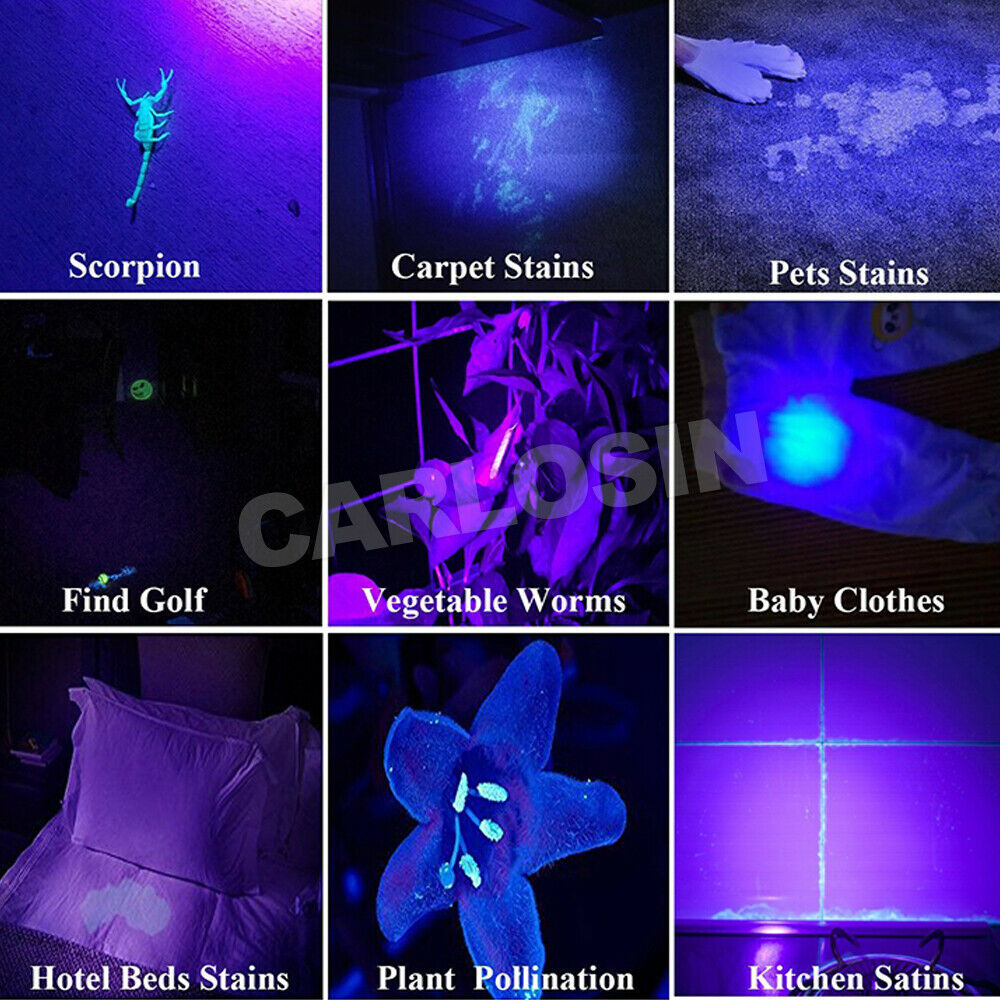 100 LED UV Torch Light Flashlight Lamp Ultraviolet Blacklight Aluminum 395 nM