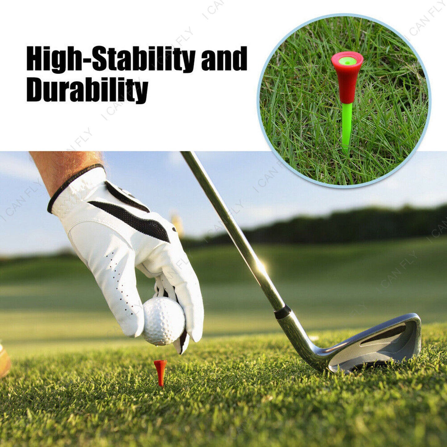 110x Golf Tees 83mm Multi Color Plastic With Rubber Cushion Top Quality