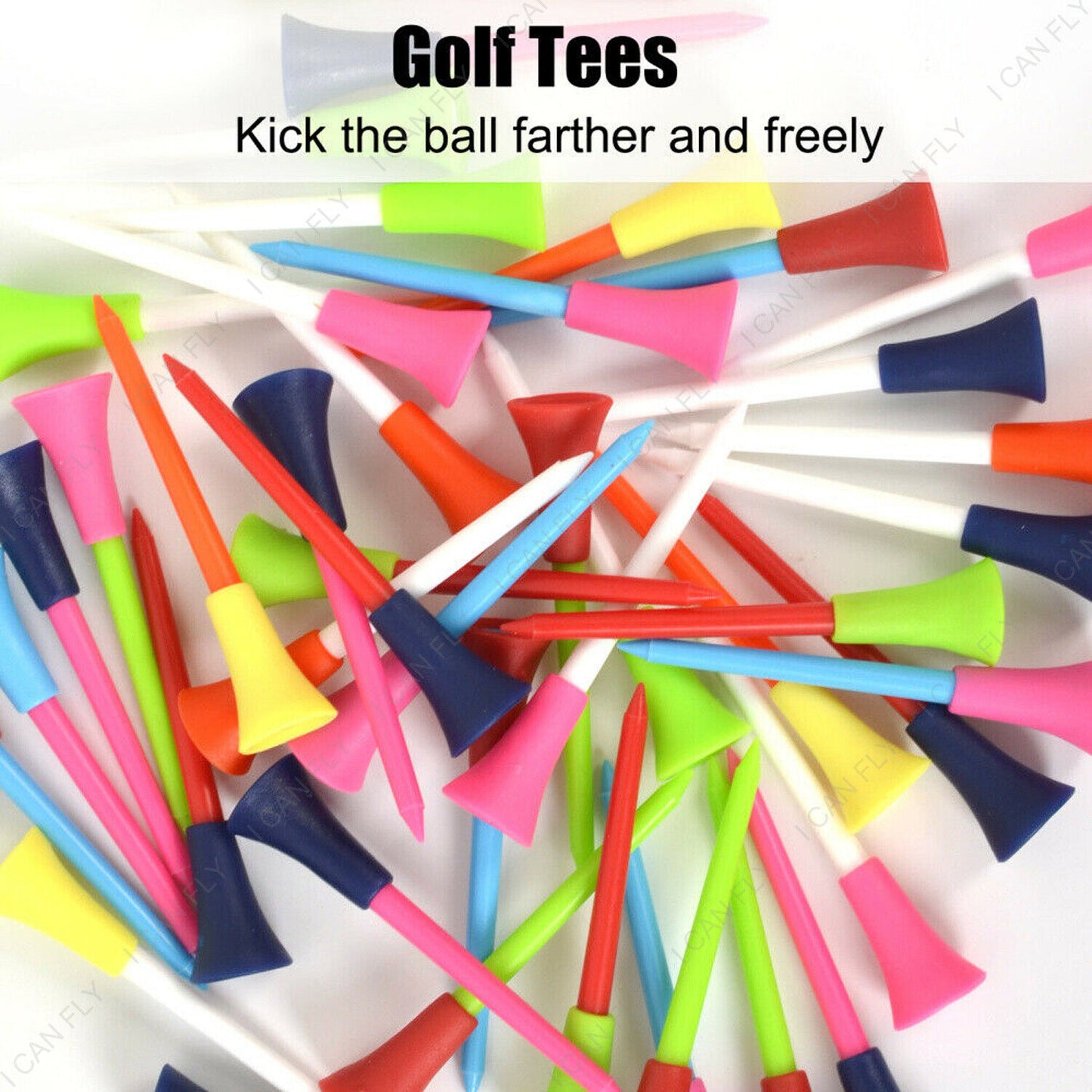 110x Golf Tees 83mm Multi Color Plastic With Rubber Cushion Top Quality