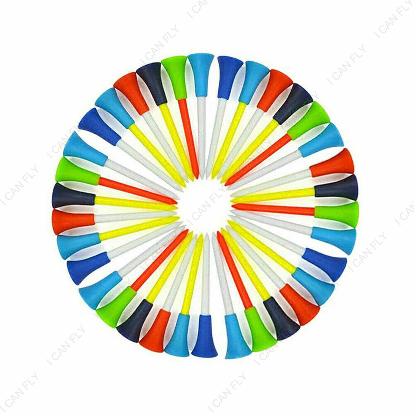 110x Golf Tees 83mm Multi Color Plastic With Rubber Cushion Top Quality