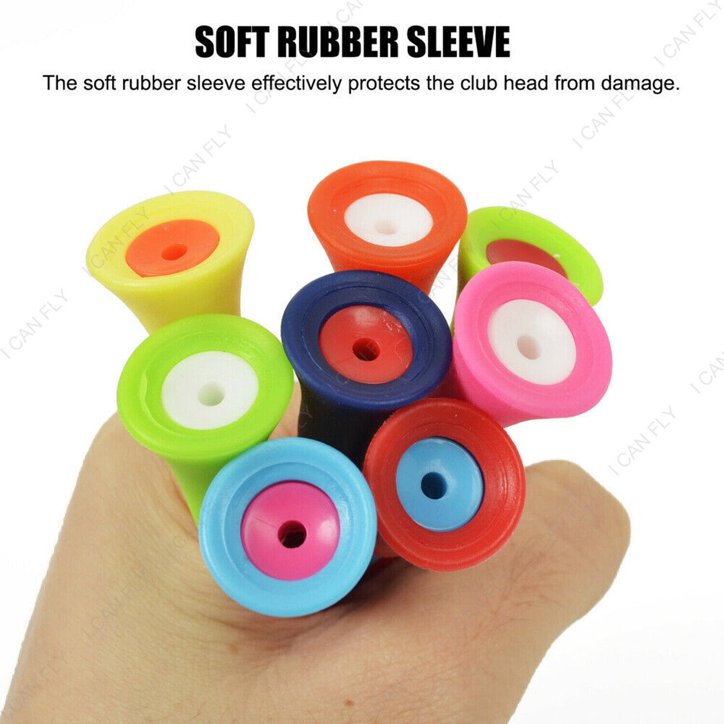 110x Golf Tees 83mm Multi Color Plastic With Rubber Cushion Top Quality