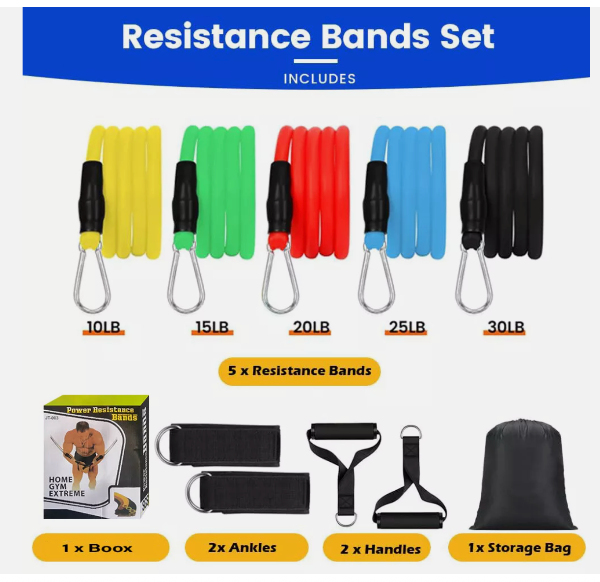 11PCS Latex Yoga Strap Resistance Bands Exercise Home Gym Tube Fitness Elastic