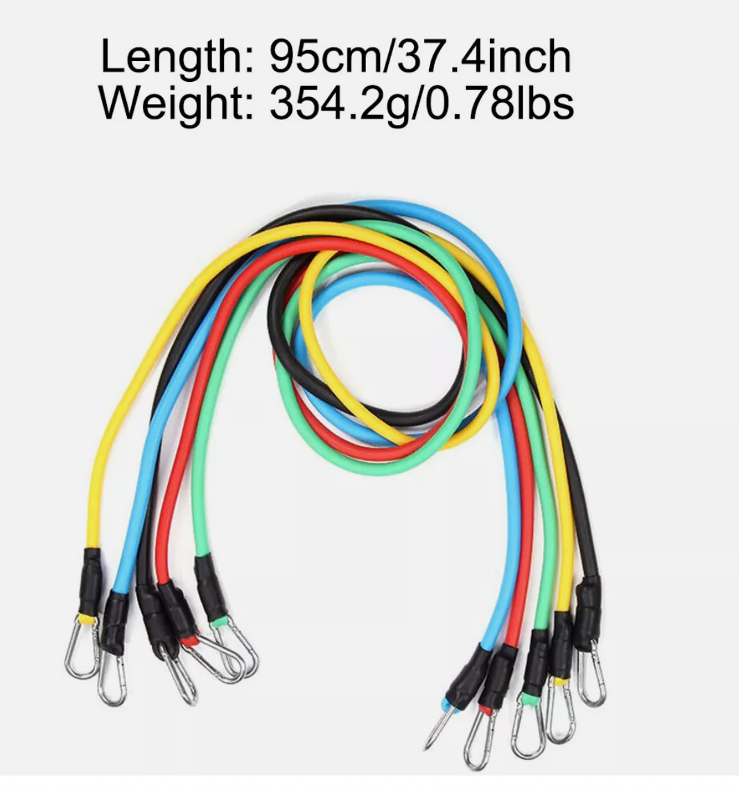 11PCS Latex Yoga Strap Resistance Bands Exercise Home Gym Tube Fitness Elastic