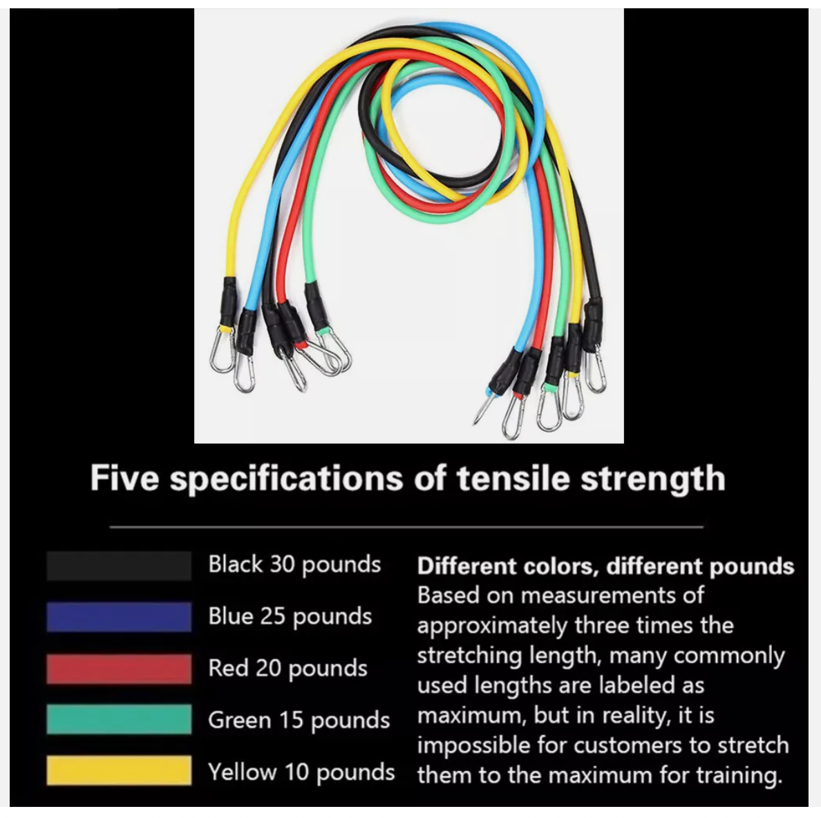 11PCS Latex Yoga Strap Resistance Bands Exercise Home Gym Tube Fitness Elastic