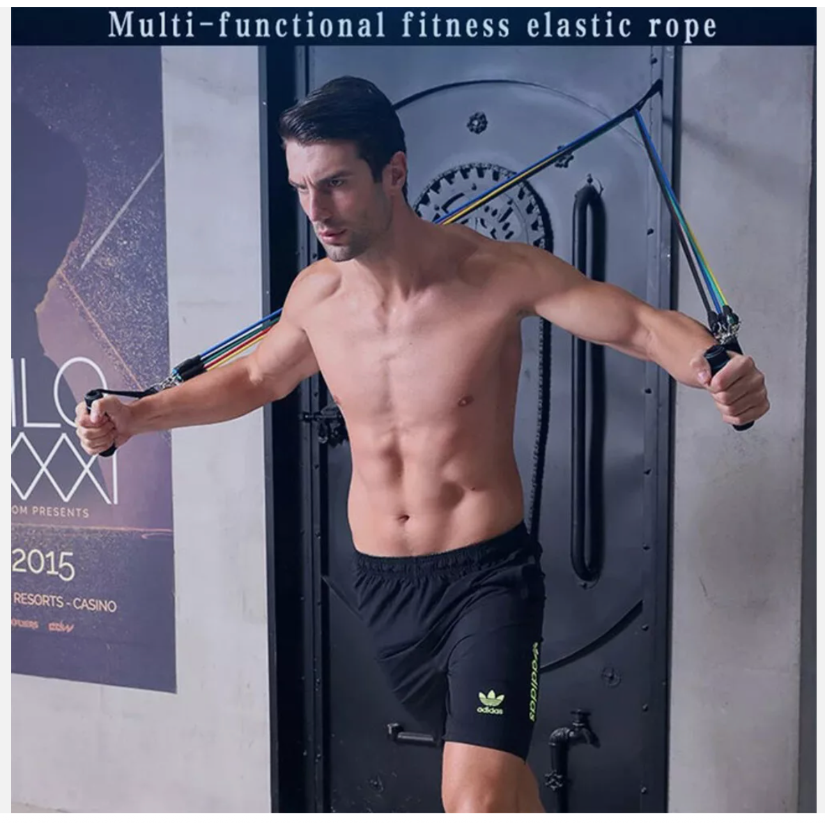 11PCS Latex Yoga Strap Resistance Bands Exercise Home Gym Tube Fitness Elastic