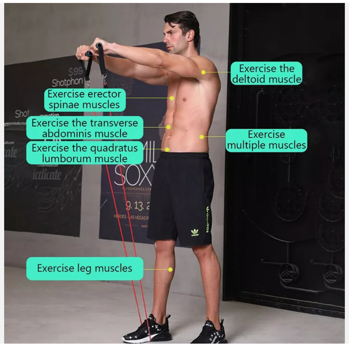 11PCS Latex Yoga Strap Resistance Bands Exercise Home Gym Tube Fitness Elastic