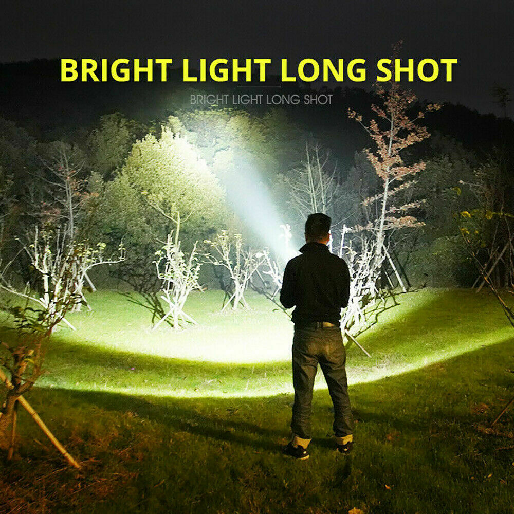 12000lm Flashlight CREE LED P70 Super Bright Tactical Torch USB 6500mAh Battery