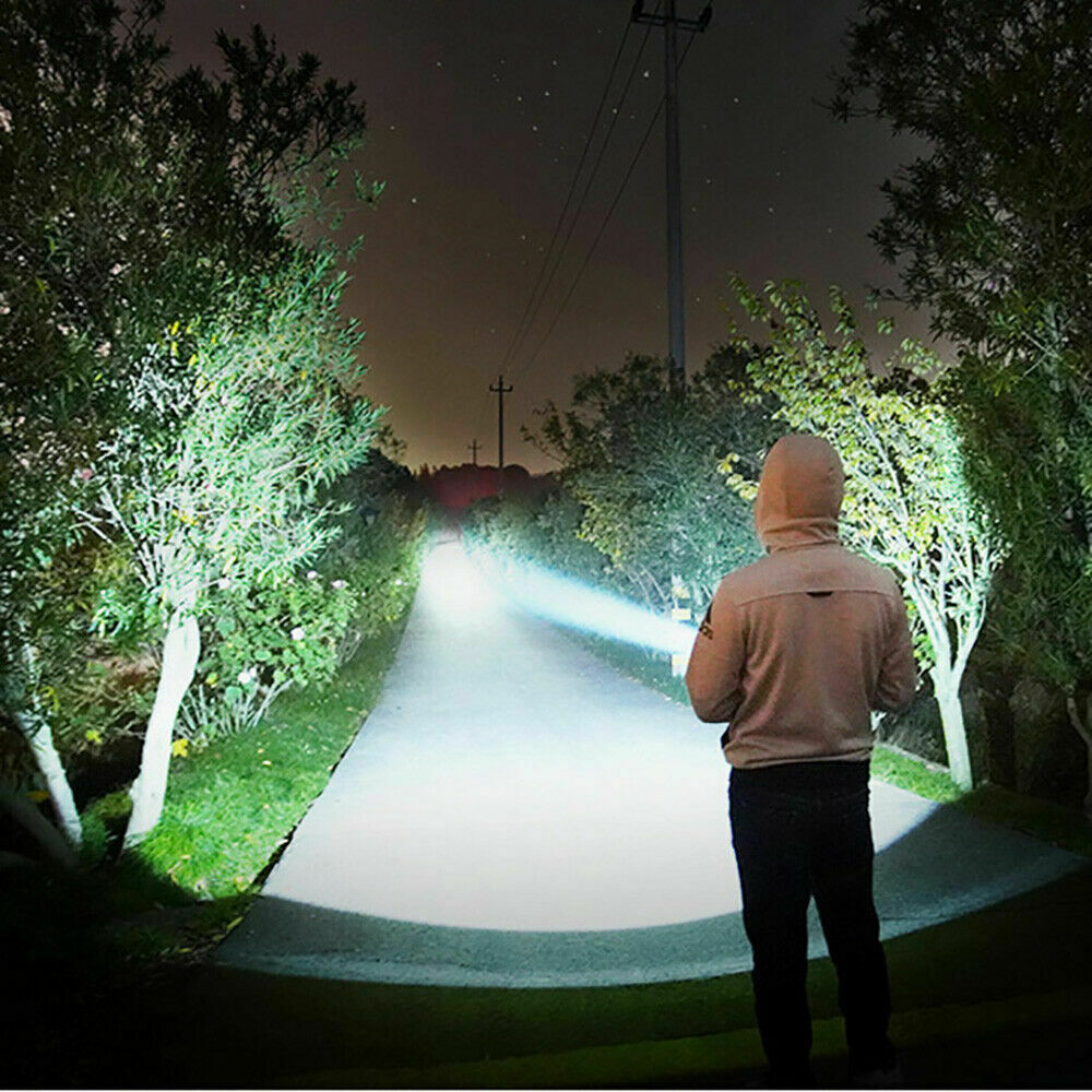 12000lm Flashlight CREE LED P70 Super Bright Tactical Torch USB 6500mAh Battery