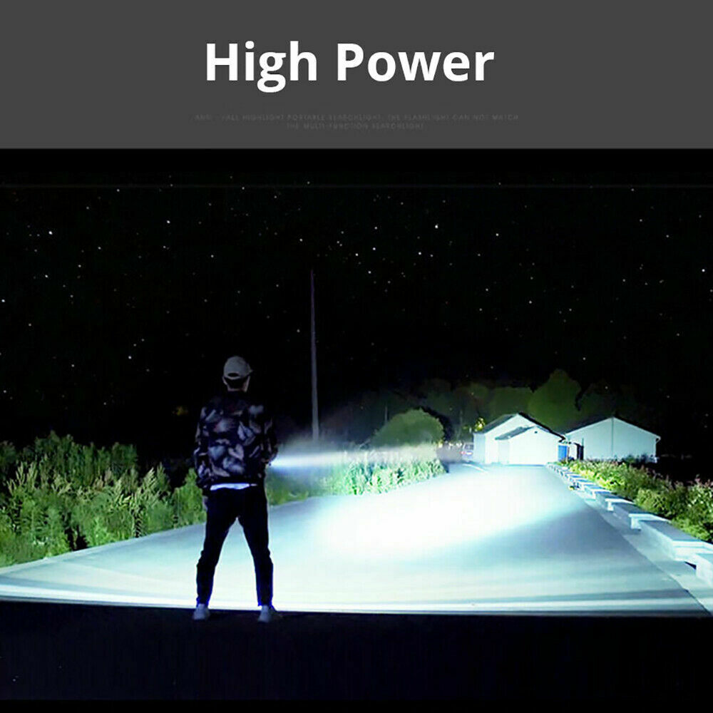 12000lm Flashlight CREE LED P70 Super Bright Tactical Torch USB 6500mAh Battery