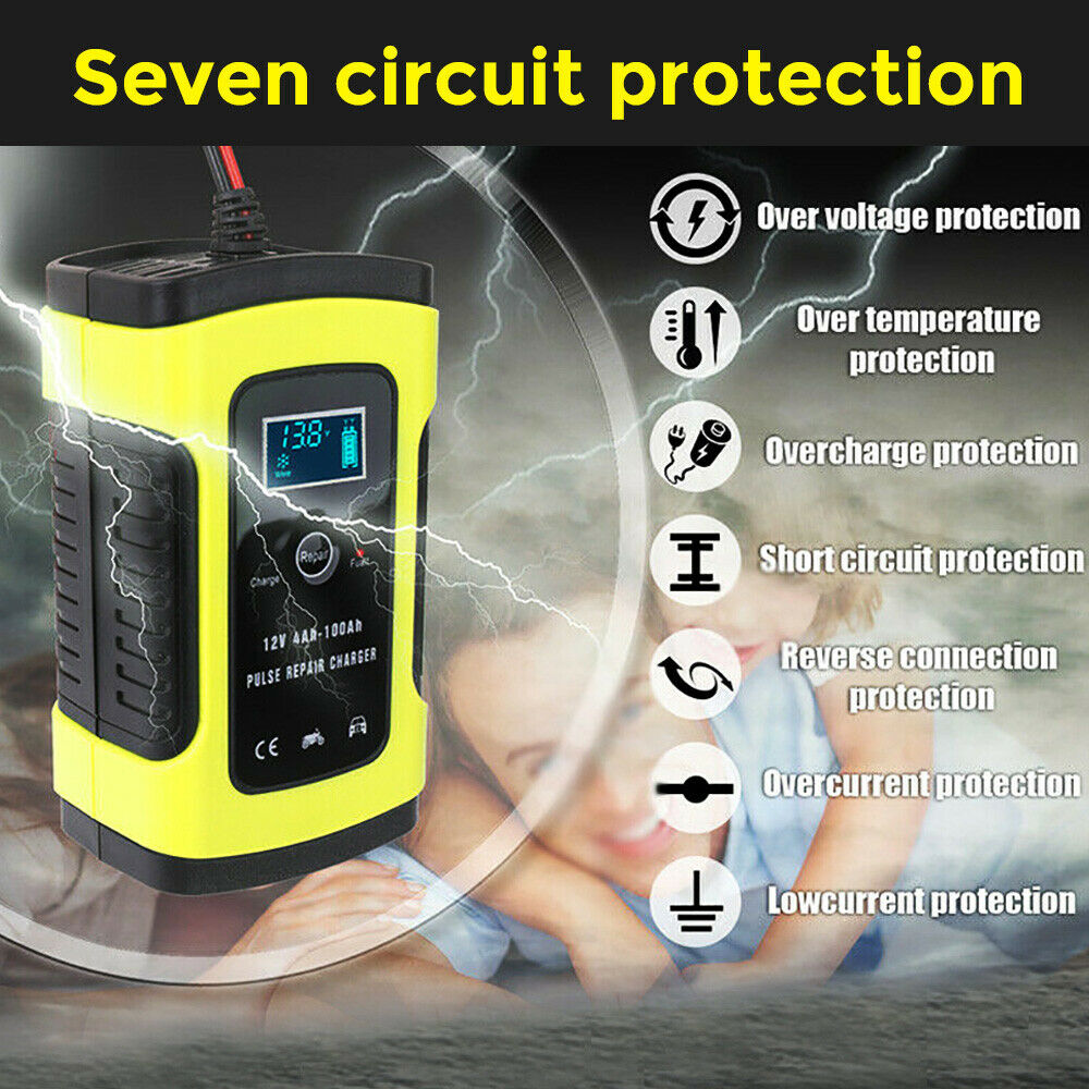 12V 6A Model 6 Stage Trickle LCD Battery Charger Bike Car Motorcycle NZ Plug