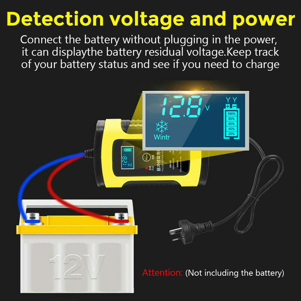 12V 6A Model 6 Stage Trickle LCD Battery Charger Bike Car Motorcycle NZ Plug