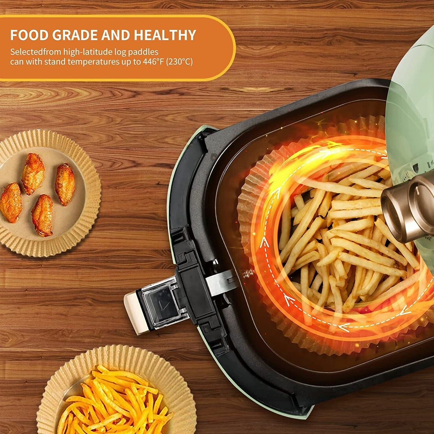 100PCs Air Fryer Disposable Paper Liner Non-Stick Baking Liners