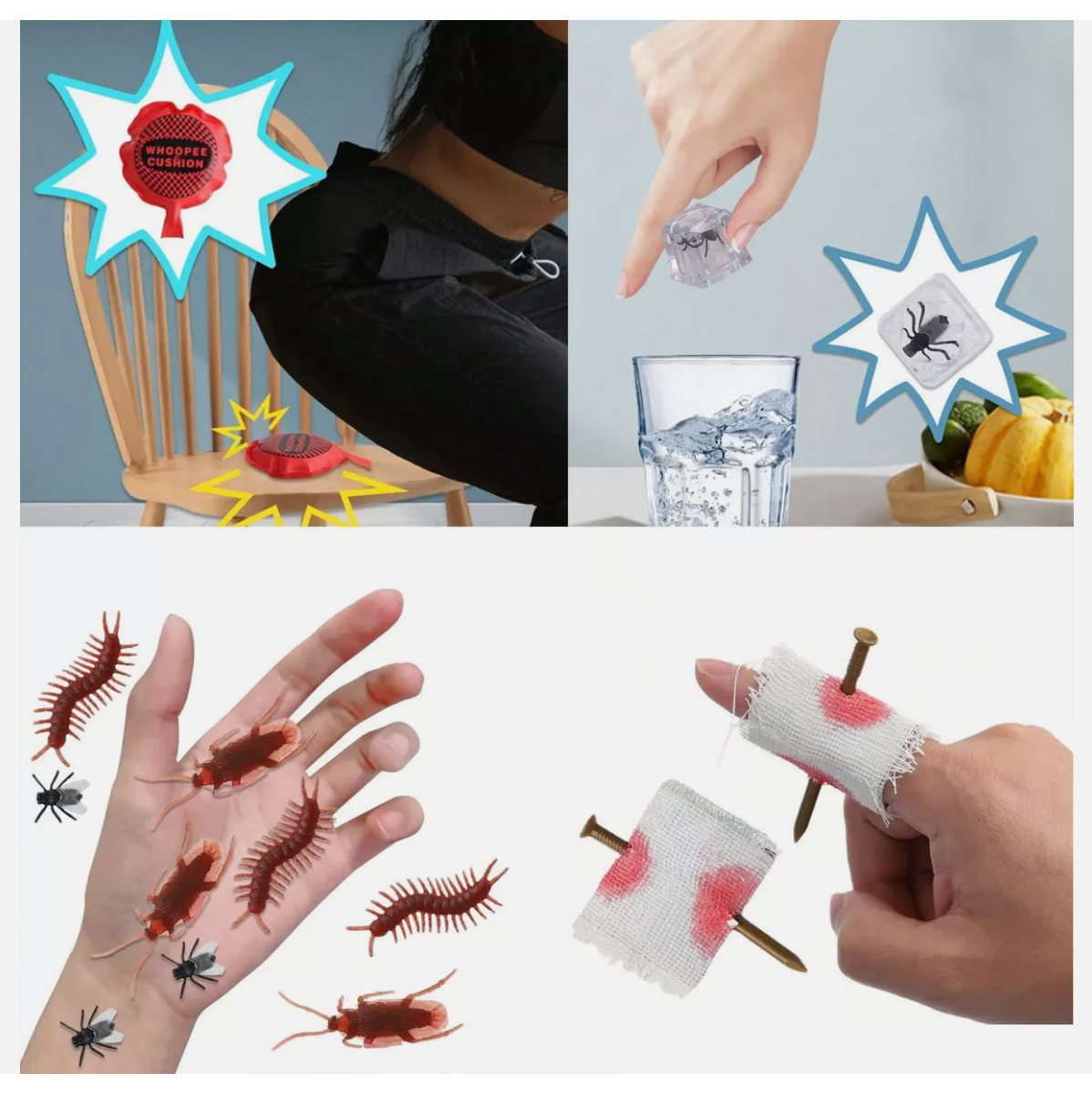 Practical Jokes Game Children Action Prank Kit Kids Tricks 16 Pieces Joke Box