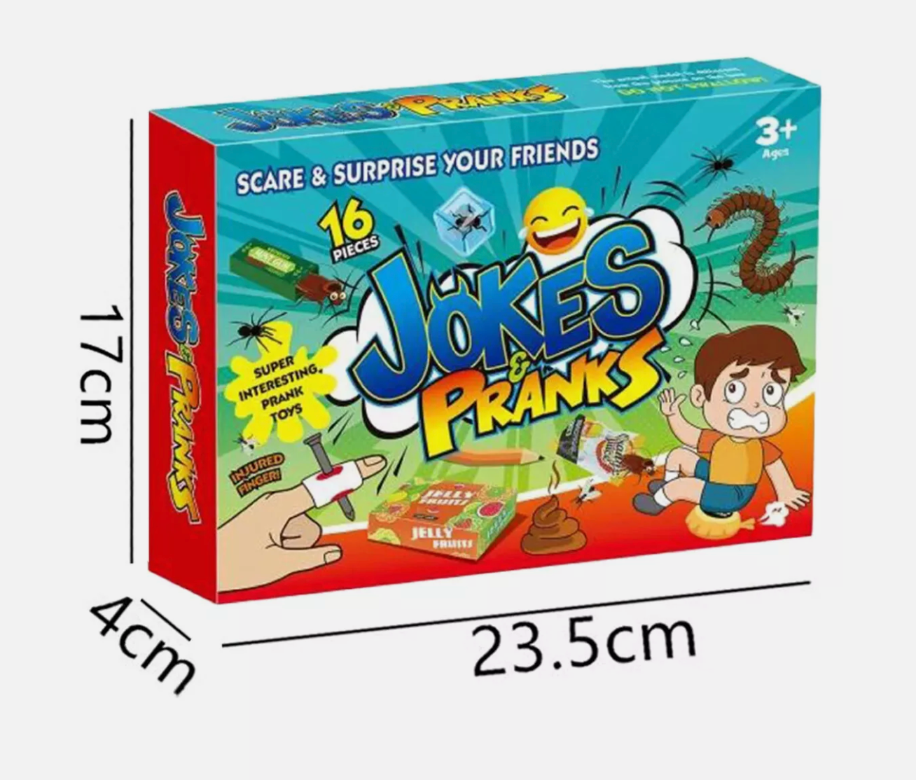 Practical Jokes Game Children Action Prank Kit Kids Tricks 16 Pieces Joke Box