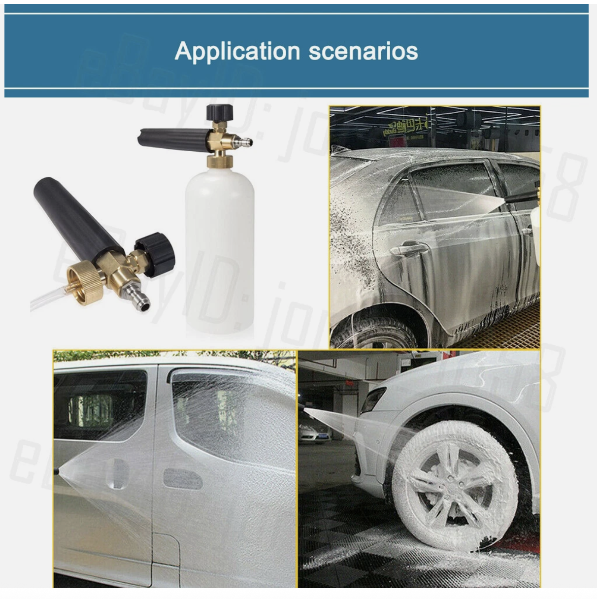 High Pressure Snow Foam Washer Gun Jet Car Wash Lance Cannon Spray Bottle Kit