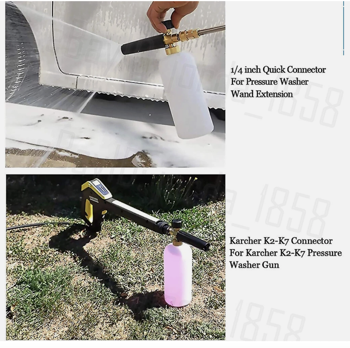 High Pressure Snow Foam Washer Gun Jet Car Wash Lance Cannon Spray Bottle Kit