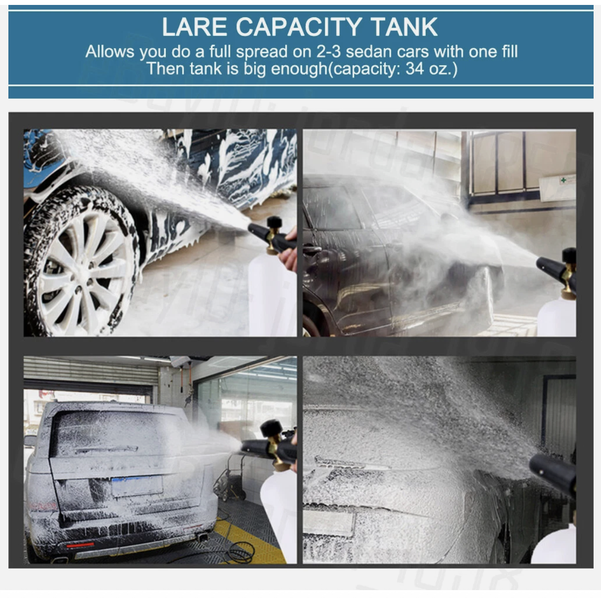 High Pressure Snow Foam Washer Gun Jet Car Wash Lance Cannon Spray Bottle Kit