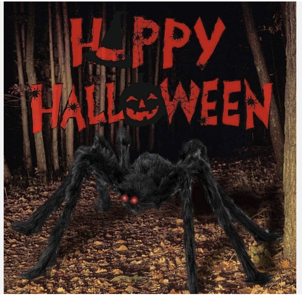 200CM Halloween Giant Spider Decoration Indoor Outdoor Party Haunted House Prop
