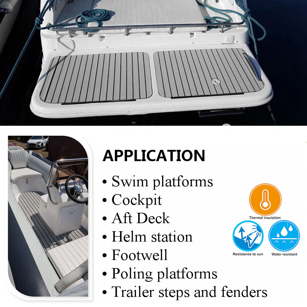 240×90cm Adhesive Marine Flooring Faux Teak EVA Foam Boat Yacht Decking Sheet