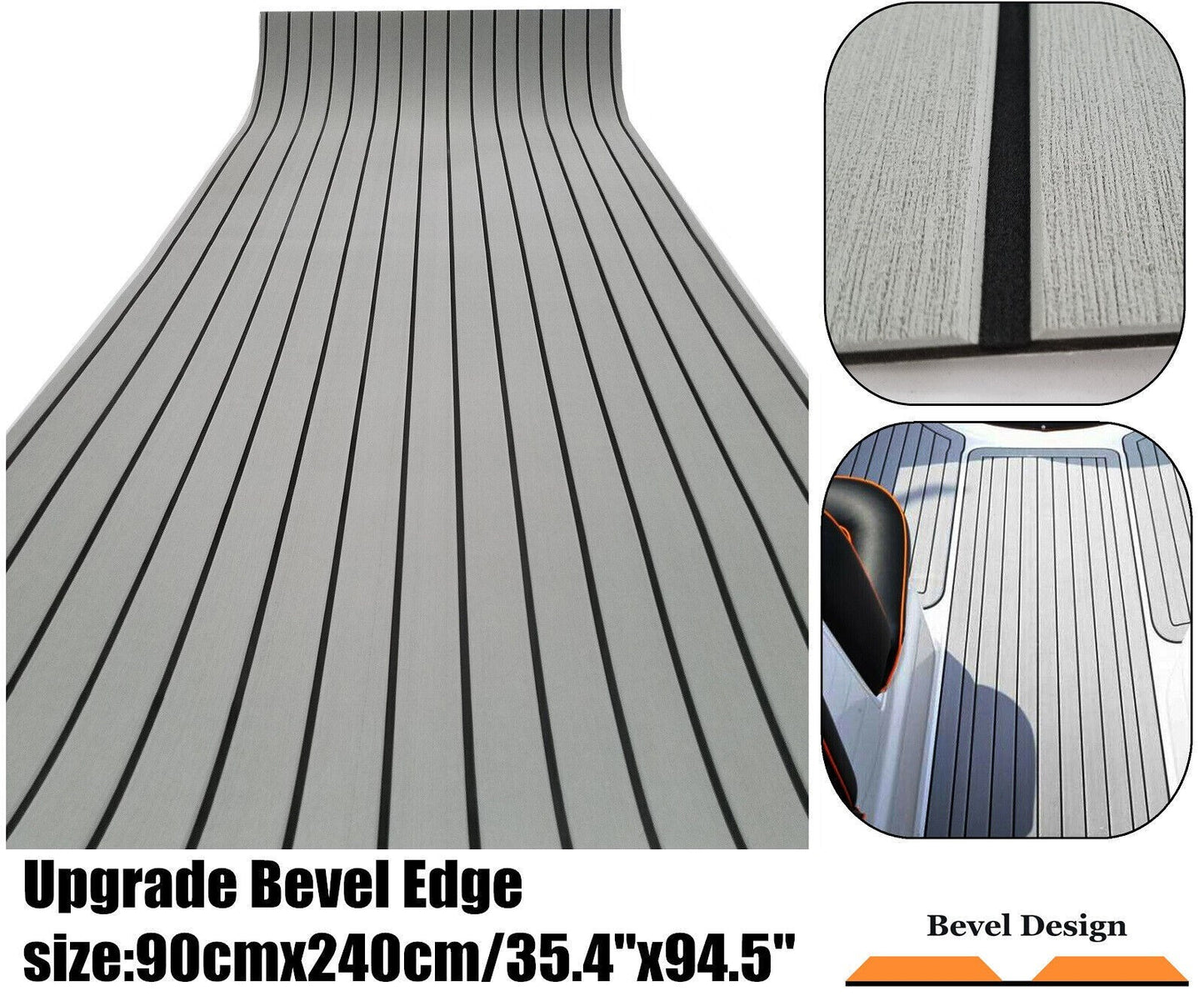 240×90cm Adhesive Marine Flooring Faux Teak EVA Foam Boat Yacht Decking Sheet