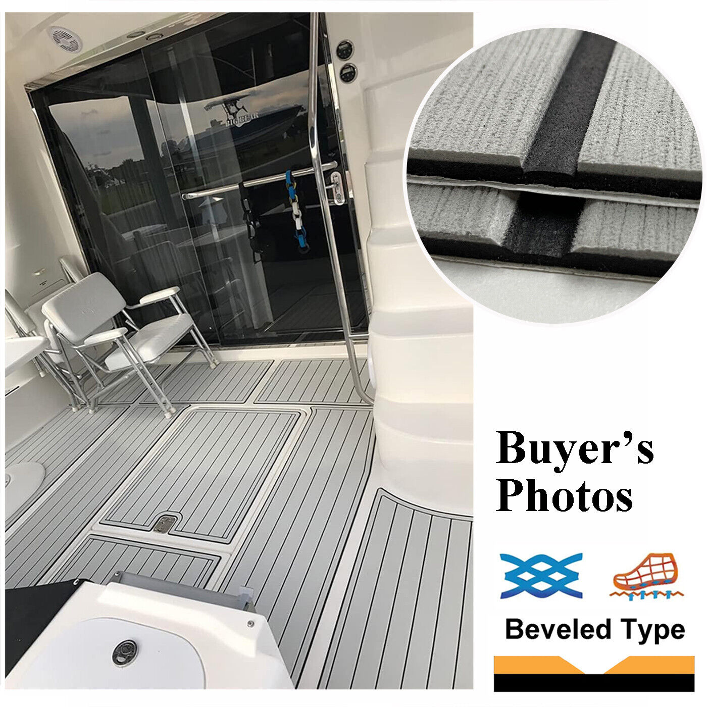 240×90cm Adhesive Marine Flooring Faux Teak EVA Foam Boat Yacht Decking Sheet