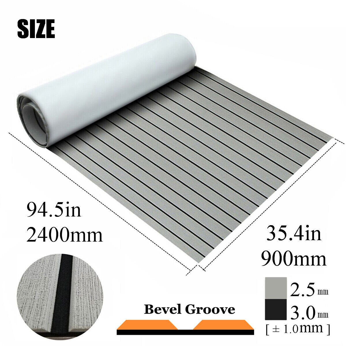 240×90cm Adhesive Marine Flooring Faux Teak EVA Foam Boat Yacht Decking Sheet