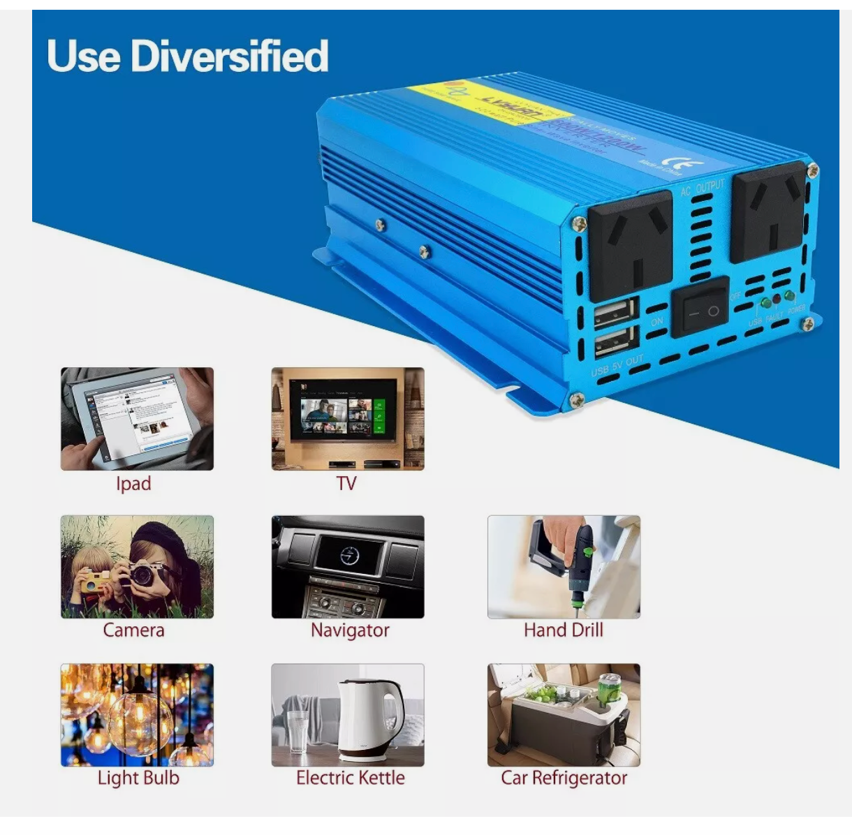 Truck 600W 1200W 24V to 240V Pure Sine Wave Power Inverter