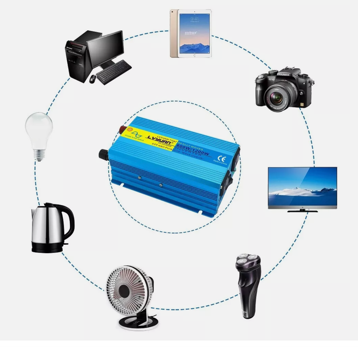 Truck 600W 1200W 24V to 240V Pure Sine Wave Power Inverter