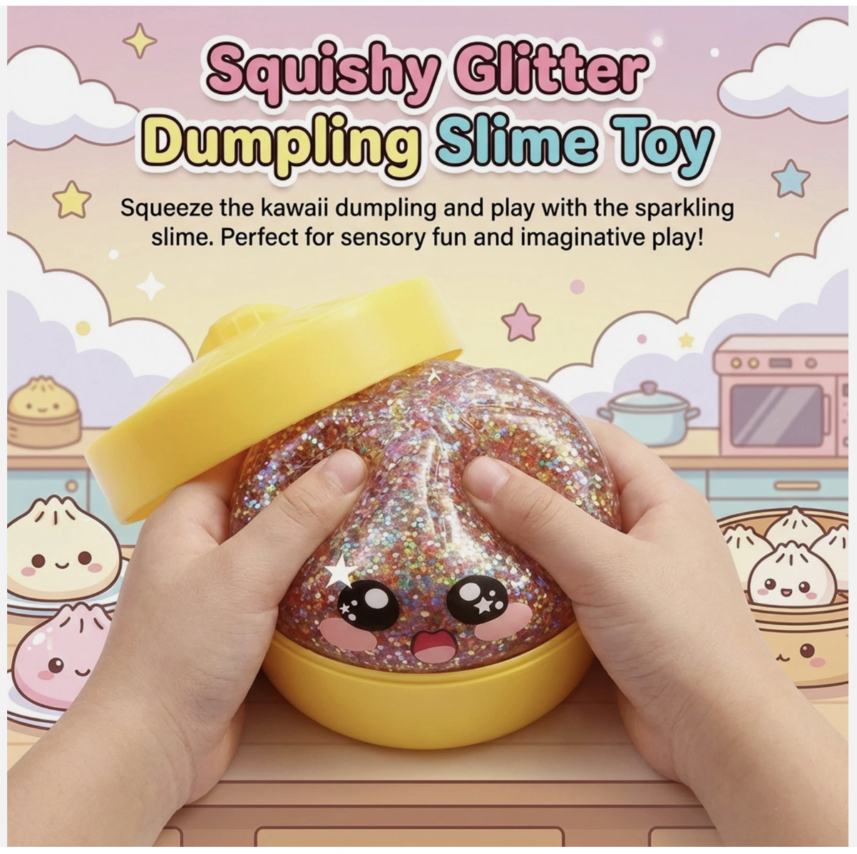 Rare Glitter Dumpling Squi-shy Toy Mystery Blind Box Bao Bun Stress Relief Toy