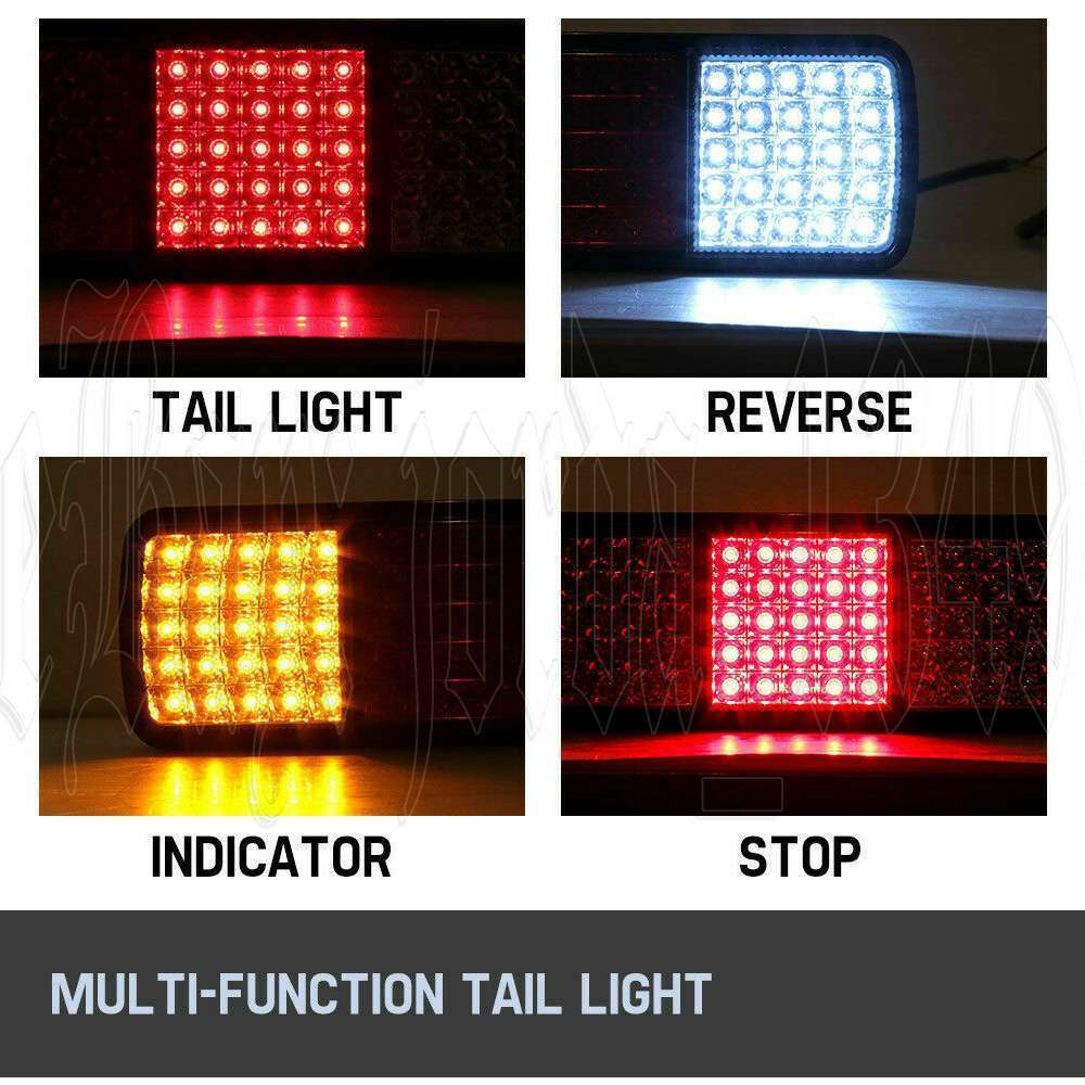 2x 75 LED Tail Lights Stop Indicator Reverse Lamp 12V Trailer Truck Ute Light