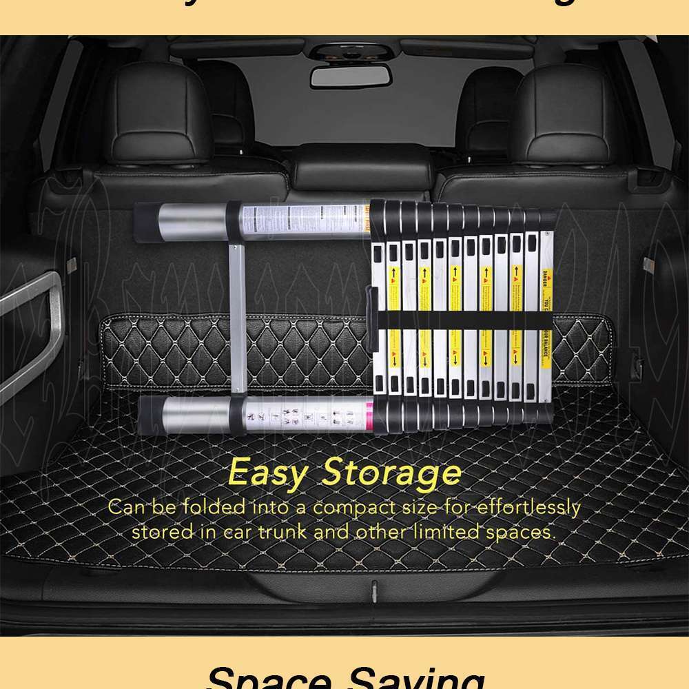 3.8M Telescopic Aluminium Ladder Extension Extendable Step Adjustable 150KG