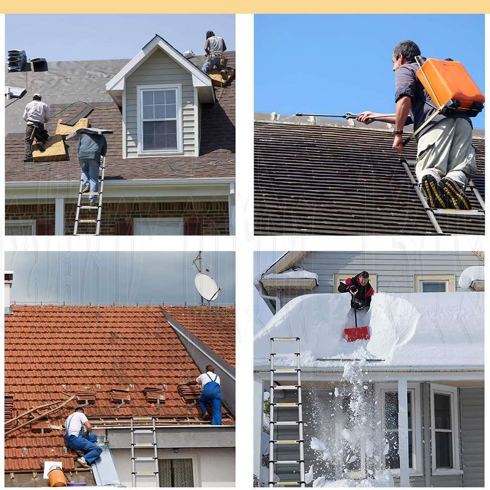 3.8M Telescopic Aluminium Ladder Extension Extendable Step Adjustable 150KG