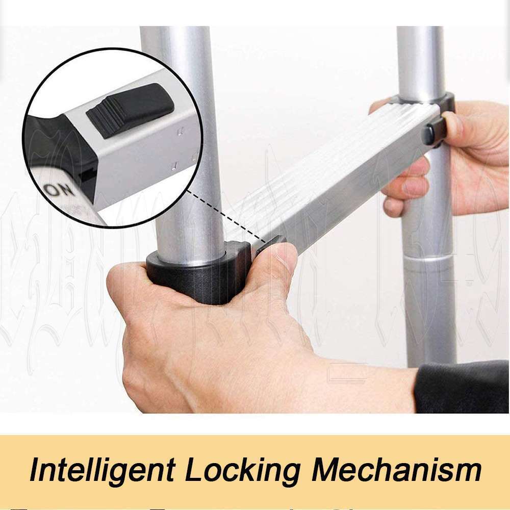 3.8M Telescopic Aluminium Ladder Extension Extendable Step Adjustable 150KG
