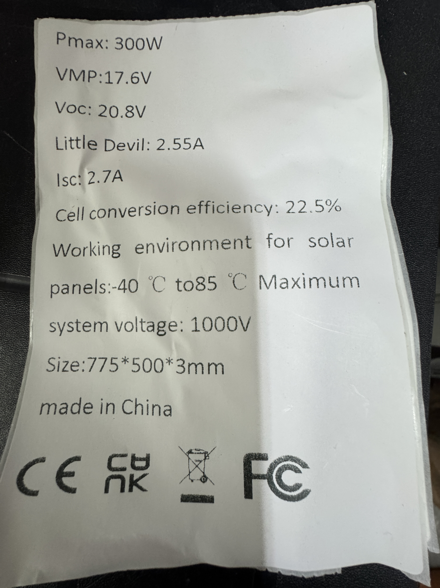 300W Solar Panel Semi-flexible