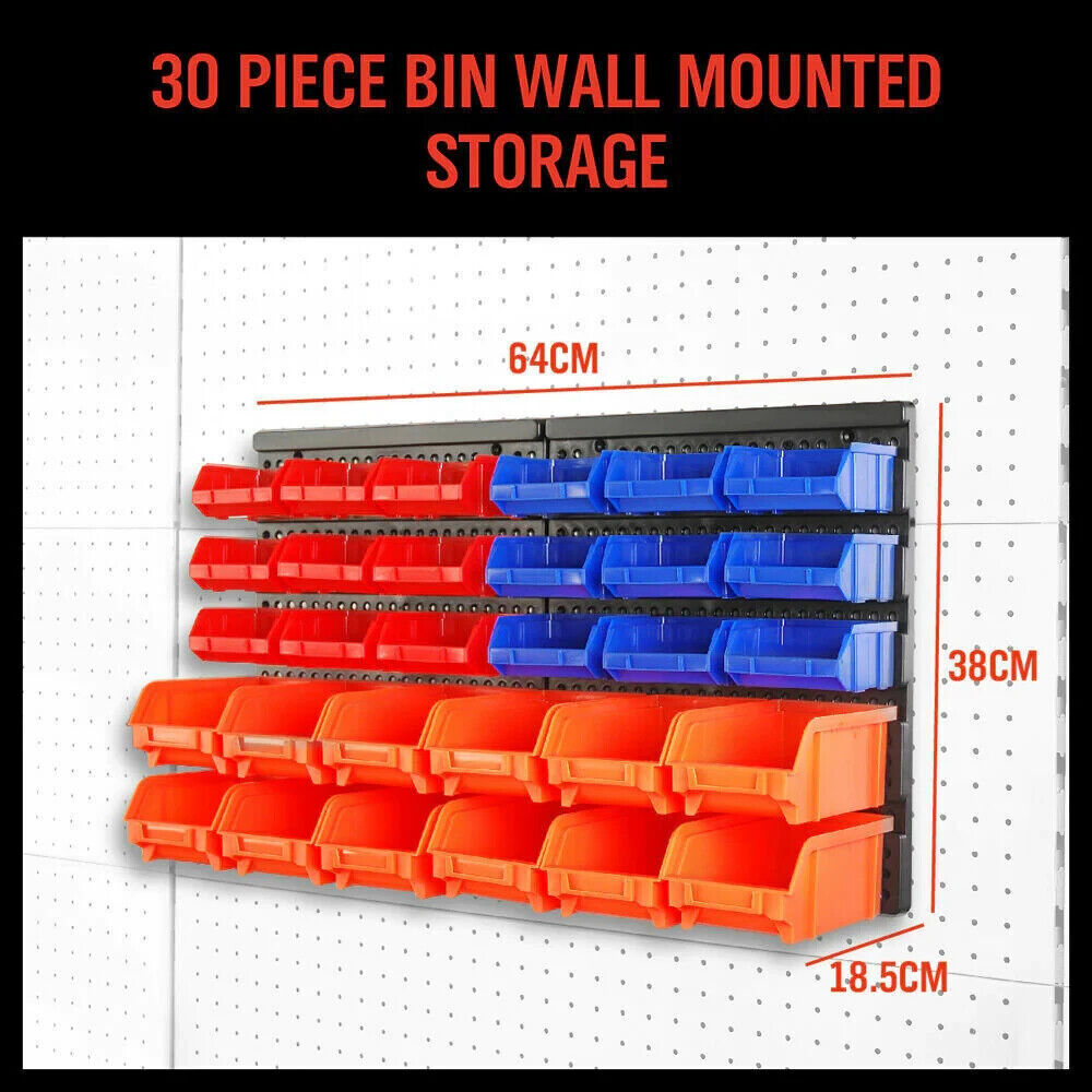 Storage Bin Rack Wall Mounted Tools Shelves Organizer Workshop Garage Nut Holder