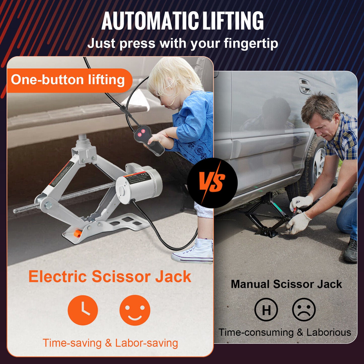 3Ton 12V DC Car Electric Jack Lifting SUV Van Garage Emergency Equipment tool