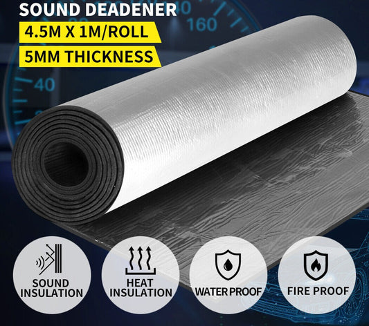 4.5M Sound Deadener Foam Insulation Heat Noise Proofing Car Mat Roller 5mm Thicker