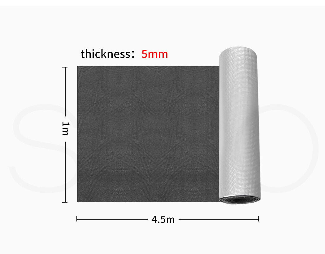 4.5M Sound Deadener Foam Insulation Heat Noise Proofing Car Mat Roller 5mm Thicker