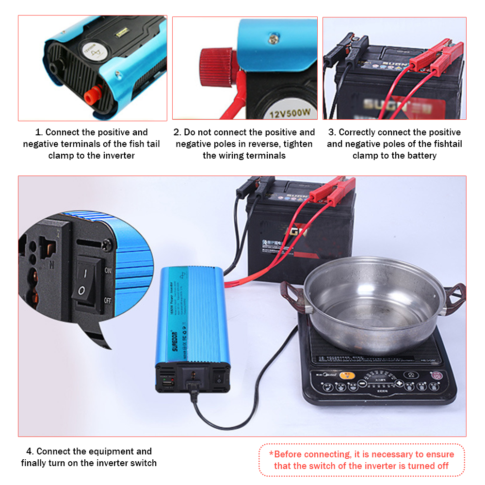 4000W 8000W Pure Sine Wave Power Inverter Converter 12V to 240V Remote Control