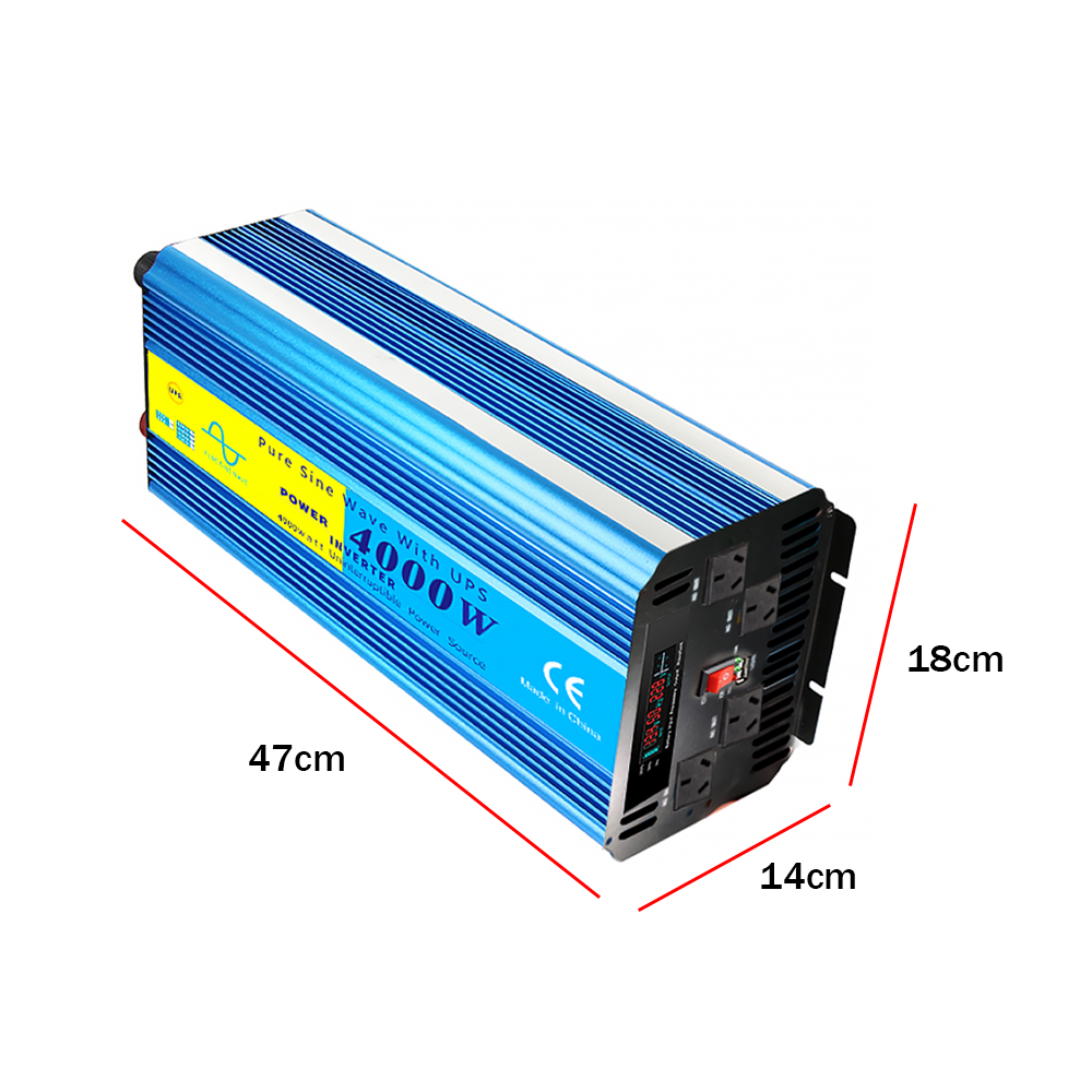 4000W 8000W Pure Sine Wave Power Inverter Converter 12V to 240V Remote Control