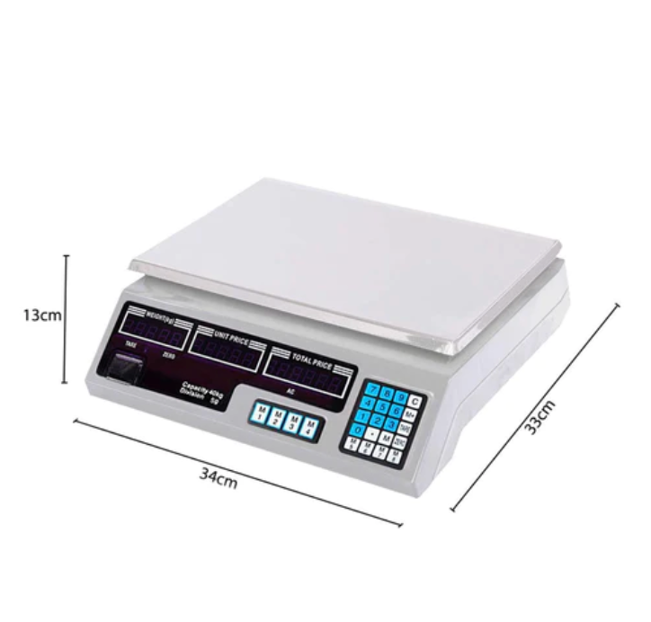 Electronic Digital Kitchen Scale Commercial Shop 40KG 5g Food Weight Scales