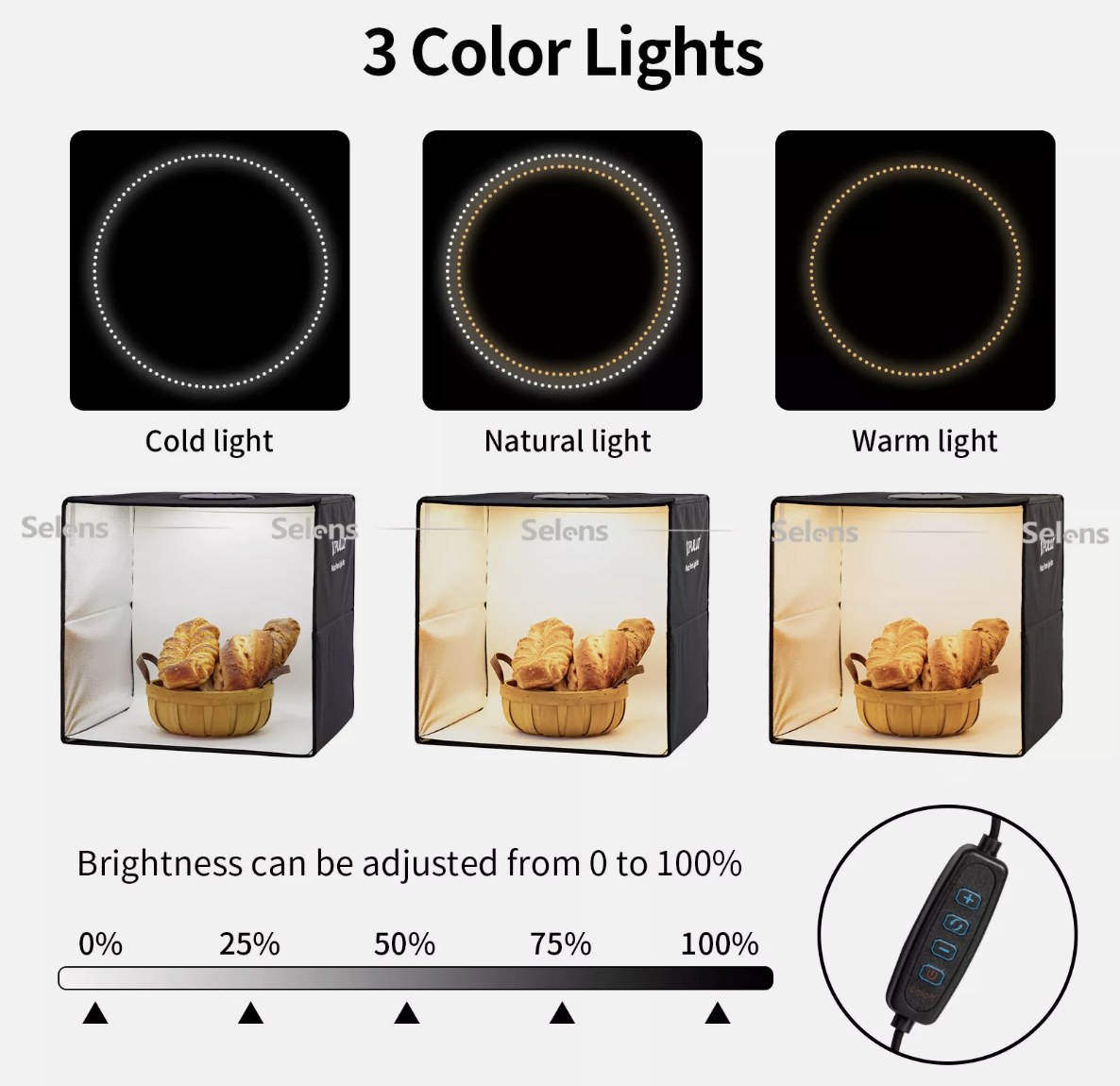 40cm Photography Large LED Light Box Tent Backdrop Foldable Studio Photo