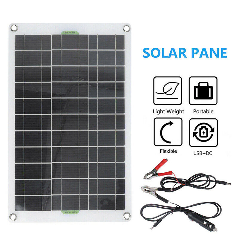 40W Portable Polycrystalline Solar Panel Kit 12V Battery Charger Camper Caravans