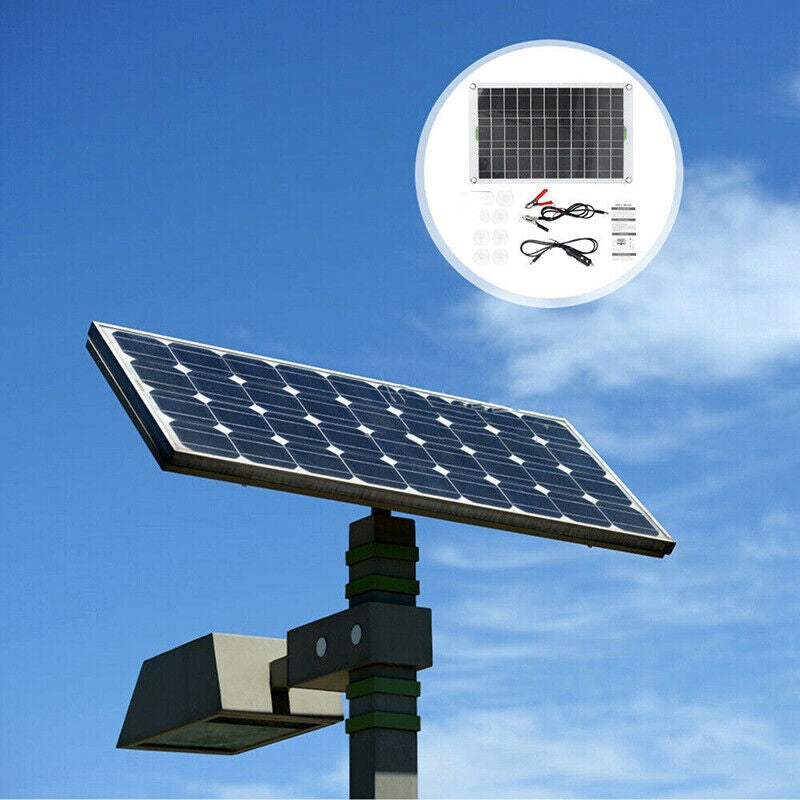 40W Portable Polycrystalline Solar Panel Kit 12V Battery Charger Camper Caravans