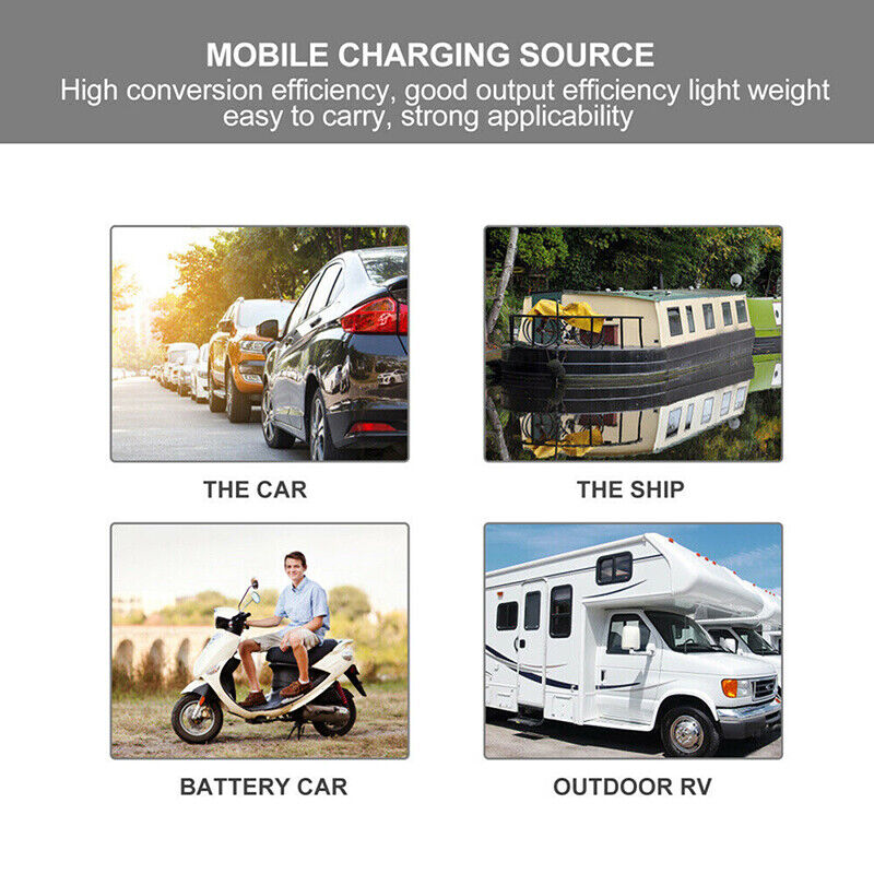 40W Portable Polycrystalline Solar Panel Kit 12V Battery Charger Camper Caravans