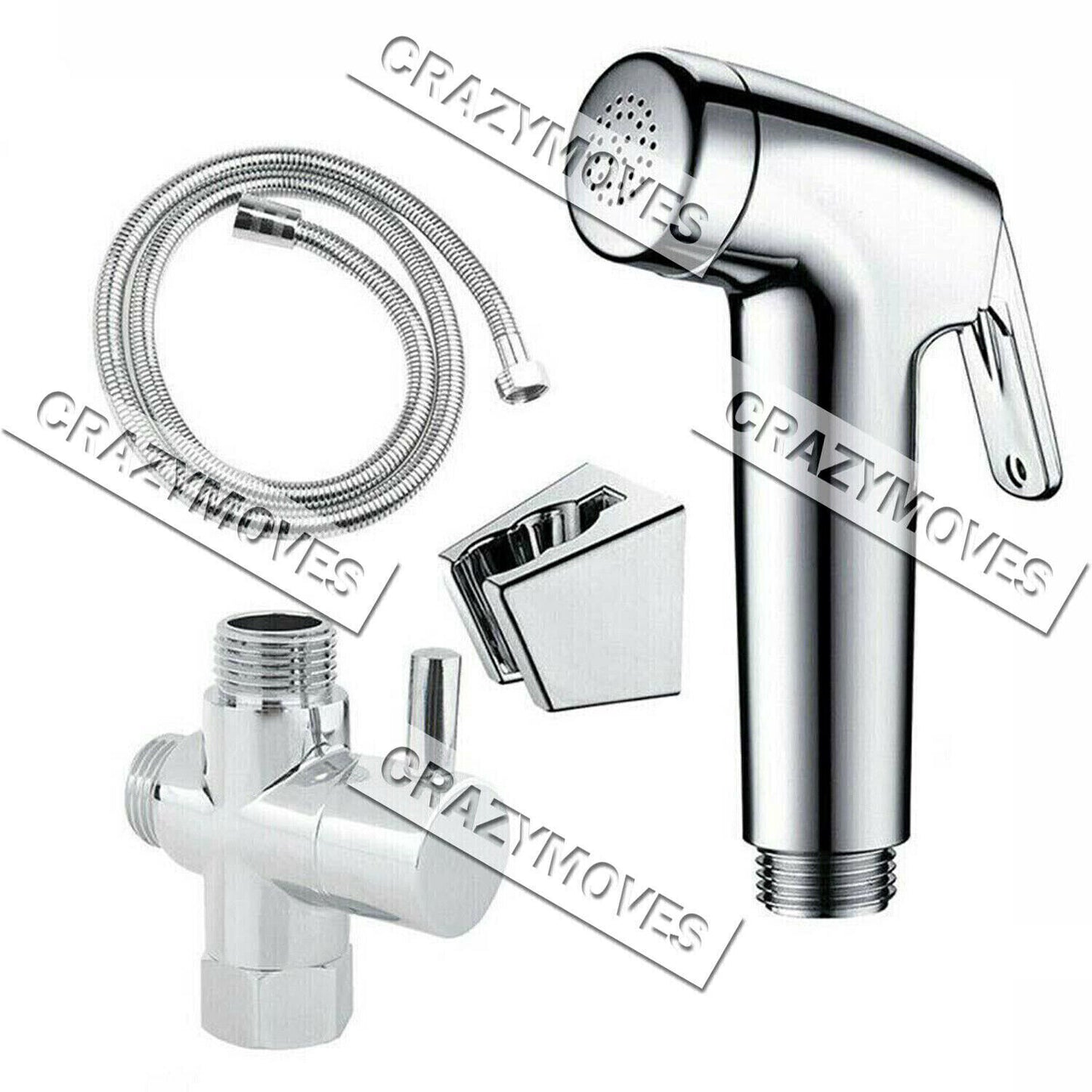 4PCS Bidet Douche Toilet Spray Set Shattaf Shower Head Hose Sprayer Kit Hand