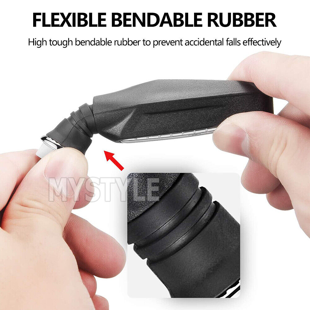 4X Motorcycle 12 LED Turn Signal Indicators Motorbike Flowing Water Light Amber