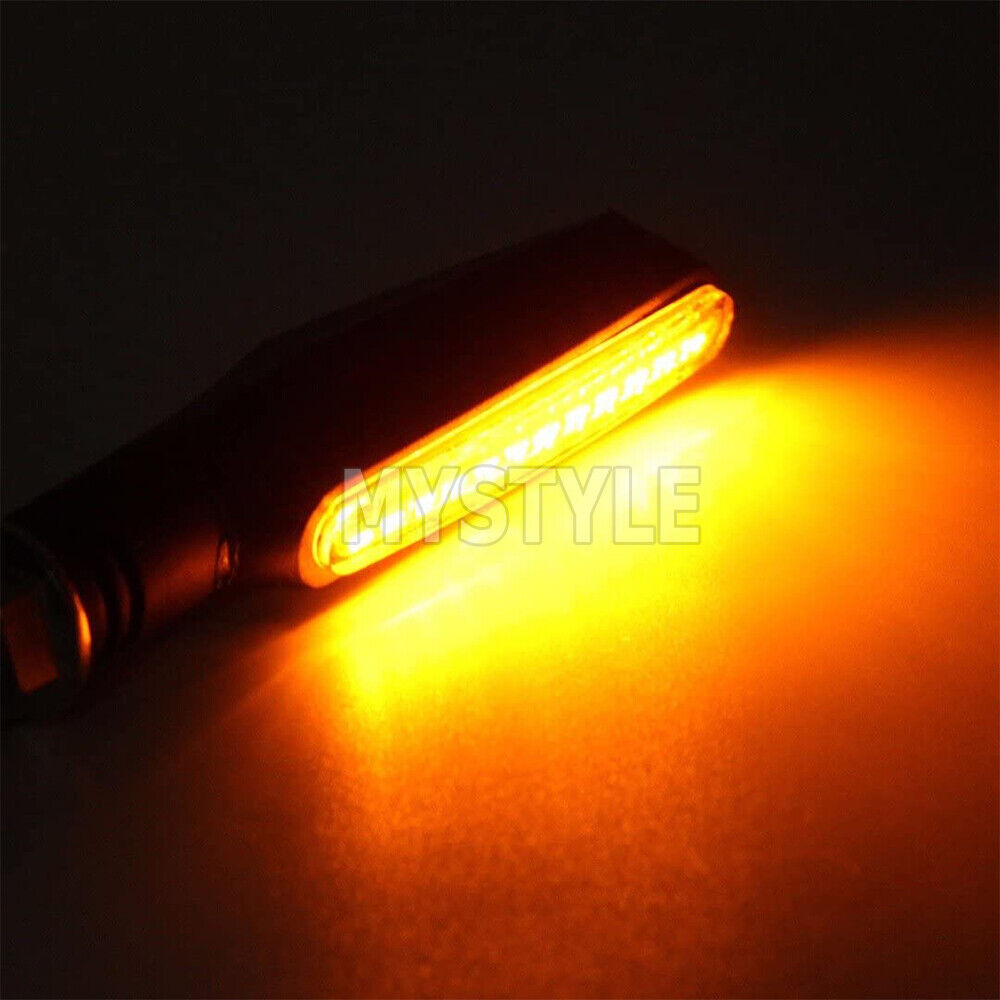 4X Motorcycle 12 LED Turn Signal Indicators Motorbike Flowing Water Light Amber