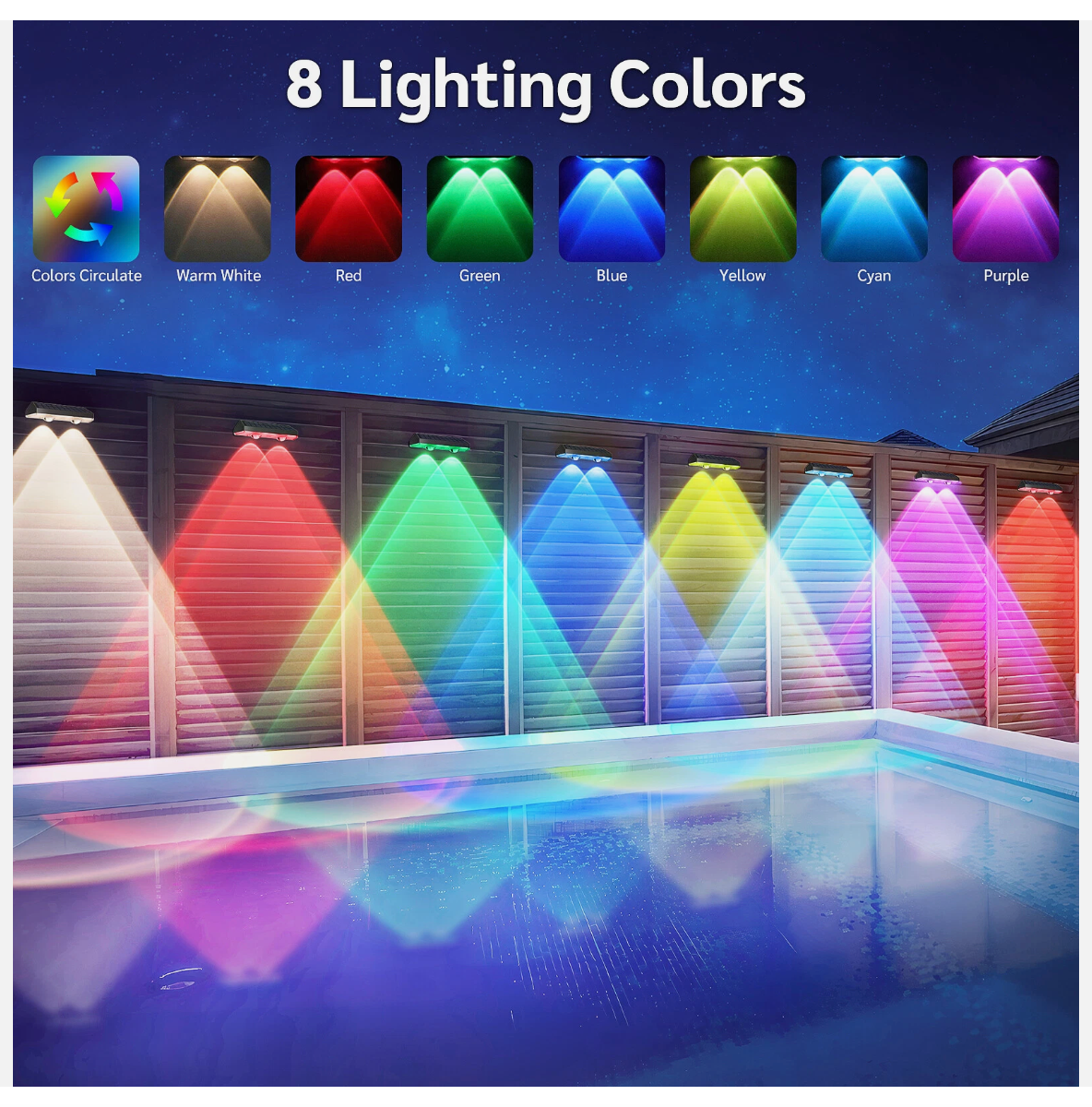 4xSuper Bright Solar Powered Door Fence Wall Lights LED Outdoor Garden Patio Lamp